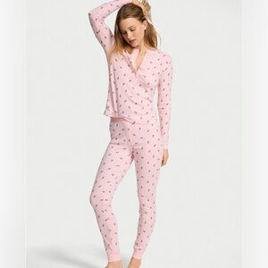 Victoria’s Secret Cozy Pointelle Henley long pajama set